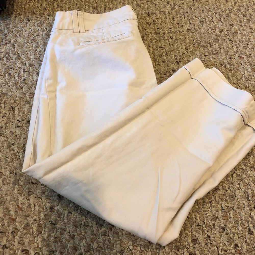 Cropped khaki pants